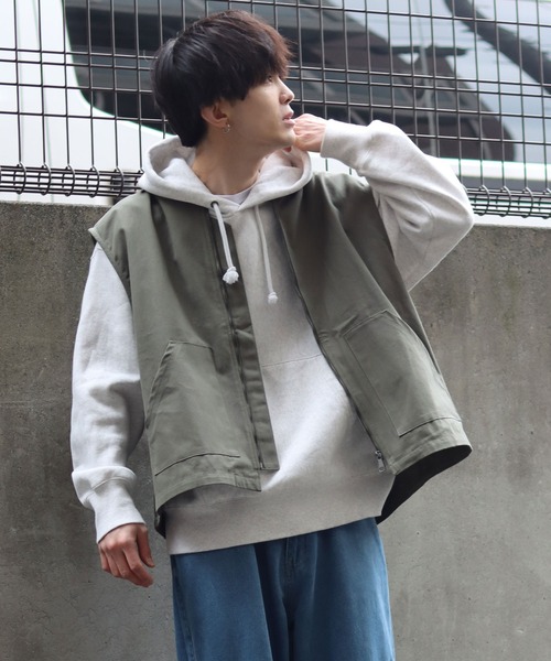 SITRY（シトリー）の「wide silhouette duck vest/ワイドシルエット ダック ベスト（ベスト・メンズ・キャメル/カーキ/ブラック・M/XL/L）」の6枚目の写真