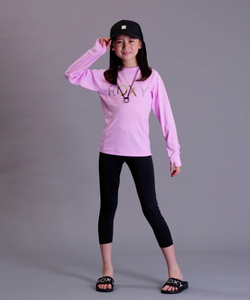 ROXY（ロキシー）の「ROXY/ロキシー MINI MERMAID LOGO L/S 海 川 山 ラッシュガード TLY231107（ラッシュガード・キッズ・ホワイト×ピンク/ピンク/ブラック×ホワイト・130cm/140cm/150cm）」の8枚目の写真