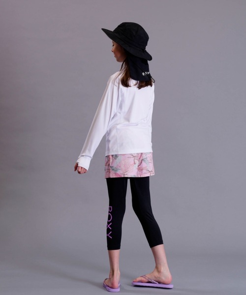 ROXY（ロキシー）の「ROXY/ロキシー MINI MERMAID LOGO L/S 海 川 山 ラッシュガード TLY231107（ラッシュガード・キッズ・ホワイト×ピンク/ピンク/ブラック×ホワイト・130cm/140cm/150cm）」の6枚目の写真