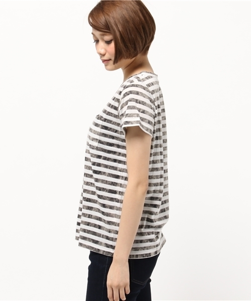 OUTLET（アウトレット）の「【Ciaopanic】タイダイボーダーVNT-SH（Tシャツ/カットソー・レディース・ブラック/ブルー/グレー・FREE）」の5枚目の写真