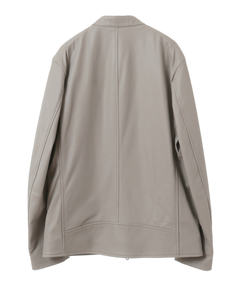 MEN'S MELROSE(メンズメルローズ)の「シープナッパシングルライダースジャケット(ライダースジャケット・メンズ・グレイッシュベージュ/チャコールグレー/ターコイズブルー・5/3/4)」の8枚目の写真