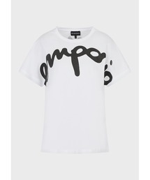 EMPORIO ARMANI | 【エンポリオ アルマーニ】Tシャツ 軽量オーガニックジャージー製 ラバー オーバーサイズイタリックロゴ(Tシャツ/カットソー)