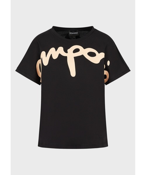 EMPORIO ARMANI(エンポリオアルマーニ)の「【エンポリオ アルマーニ】Tシャツ 軽量オーガニックジャージー製 ラバー オーバーサイズイタリックロゴ(Tシャツ/カットソー・レディース・ブラック/ホワイト系その他・LARGE/MEDIUM/SMALL/X-SMALL)」の10枚目の写真