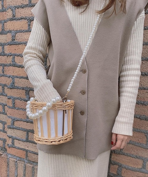 TONE SELECT GOODS（トーンセレクトグッズ）の「Liaa/パール かごバッグ（かごバッグ・レディース・その他1/その他2・FREE）」の3枚目の写真