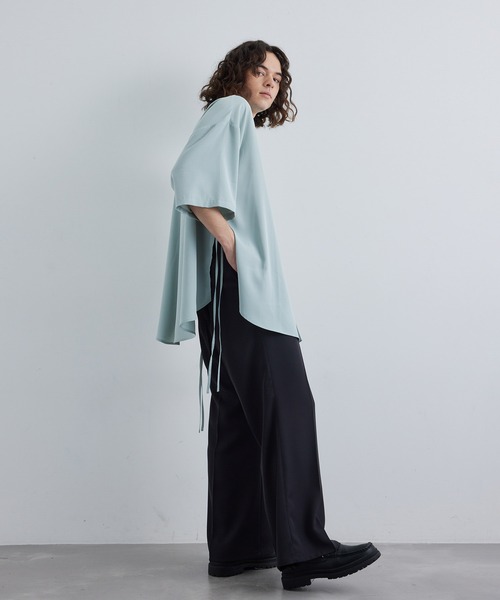 JUNRED（ジュンレッド）の「スリットコードハーフスリーブシャツ（シャツ/ブラウス・メンズ・ミント/ホワイト/ブラック・S/M/L）」の15枚目の写真