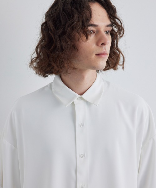 JUNRED（ジュンレッド）の「スリットコードハーフスリーブシャツ（シャツ/ブラウス・メンズ・ミント/ホワイト/ブラック・S/M/L）」の18枚目の写真