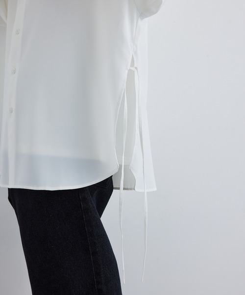 JUNRED（ジュンレッド）の「スリットコードハーフスリーブシャツ（シャツ/ブラウス・メンズ・ミント/ホワイト/ブラック・S/M/L）」の20枚目の写真