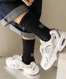 【バーレスク】かかとロゴリブソックス(BQ)