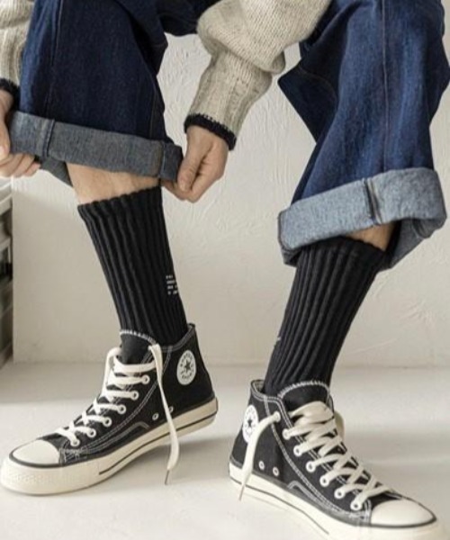 VIBGYOR（ヴィブジョー）の「【バーレスク】かかとロゴリブソックス(BQ)（ソックス/靴下・メンズ・ホワイト/ブラック/グレー・FREE）」の5枚目の写真