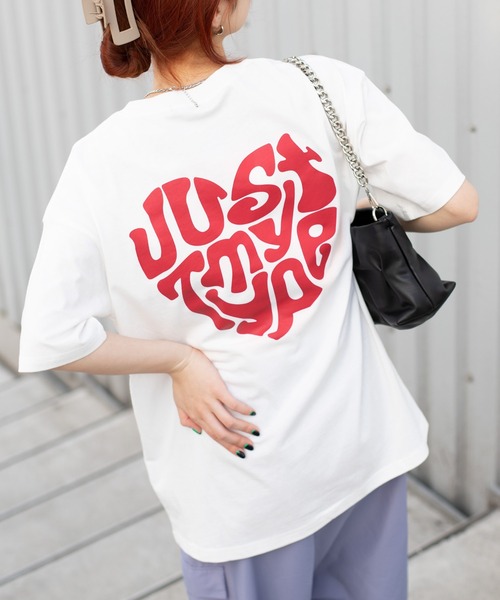SpRay(スプレイ)の「ハートロゴTシャツ(Tシャツ/カットソー・レディース・ライトブルー/ホワイト×レッド/チャコールグレー/オートミール/ブルー系その他・FREE)」の2枚目の写真