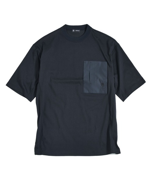 ALMOSTBLACK（オールモストブラック）の「【ALMOSTBLACK/オールモストブラック】COTTON PLATING SHORT T SHIRTS（Tシャツ/カットソー・メンズ・ブラック/ホワイト・1/2）」の2枚目の写真