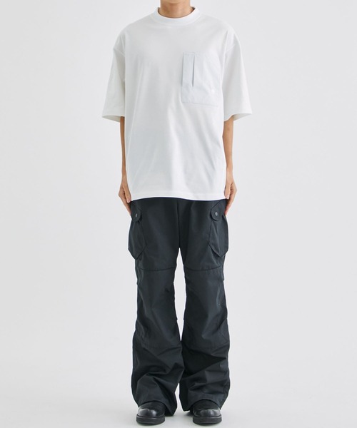 ALMOSTBLACK（オールモストブラック）の「【ALMOSTBLACK/オールモストブラック】COTTON PLATING SHORT T SHIRTS（Tシャツ/カットソー・メンズ・ブラック/ホワイト・1/2）」の3枚目の写真