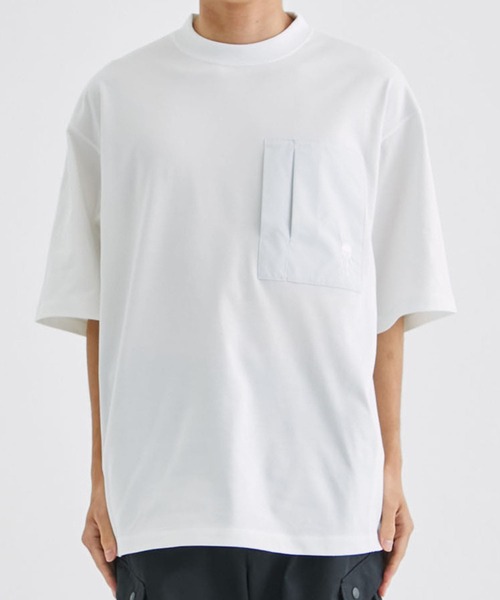 ALMOSTBLACK（オールモストブラック）の「【ALMOSTBLACK/オールモストブラック】COTTON PLATING SHORT T SHIRTS（Tシャツ/カットソー・メンズ・ブラック/ホワイト・1/2）」の4枚目の写真
