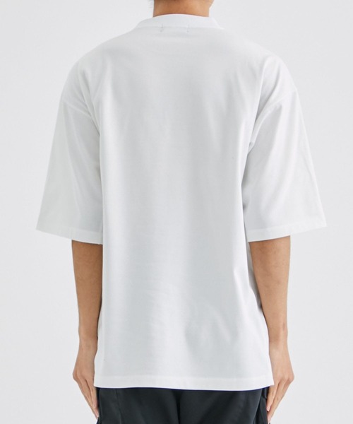 ALMOSTBLACK（オールモストブラック）の「【ALMOSTBLACK/オールモストブラック】COTTON PLATING SHORT T SHIRTS（Tシャツ/カットソー・メンズ・ブラック/ホワイト・1/2）」の6枚目の写真