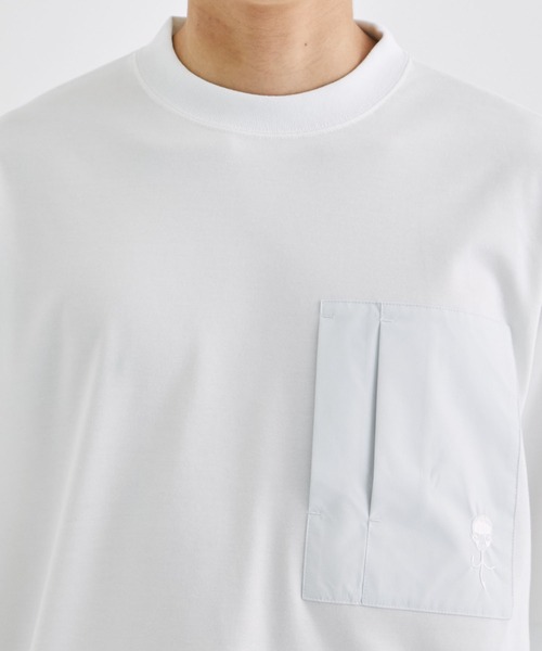 ALMOSTBLACK（オールモストブラック）の「【ALMOSTBLACK/オールモストブラック】COTTON PLATING SHORT T SHIRTS（Tシャツ/カットソー・メンズ・ブラック/ホワイト・1/2）」の7枚目の写真