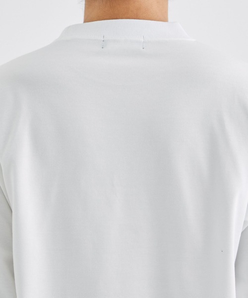 ALMOSTBLACK（オールモストブラック）の「【ALMOSTBLACK/オールモストブラック】COTTON PLATING SHORT T SHIRTS（Tシャツ/カットソー・メンズ・ブラック/ホワイト・1/2）」の9枚目の写真
