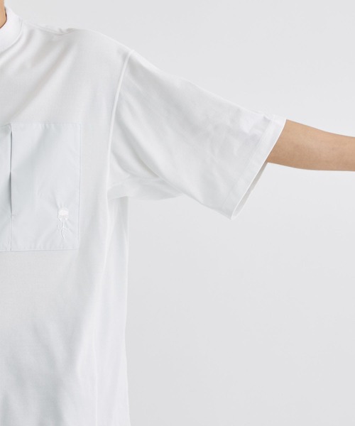ALMOSTBLACK（オールモストブラック）の「【ALMOSTBLACK/オールモストブラック】COTTON PLATING SHORT T SHIRTS（Tシャツ/カットソー・メンズ・ブラック/ホワイト・1/2）」の10枚目の写真