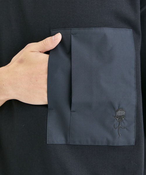 ALMOSTBLACK（オールモストブラック）の「【ALMOSTBLACK/オールモストブラック】COTTON PLATING SHORT T SHIRTS（Tシャツ/カットソー・メンズ・ブラック/ホワイト・1/2）」の20枚目の写真