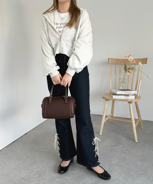 apres jour（アプレジュール）の「袖ボリュームジップパーカー【ZOZOTOWN限定アイテム】（パーカー・レディース・オフホワイト/ライトピンク/ナチュラル・フリー/X-LARGE）」の12枚目の写真