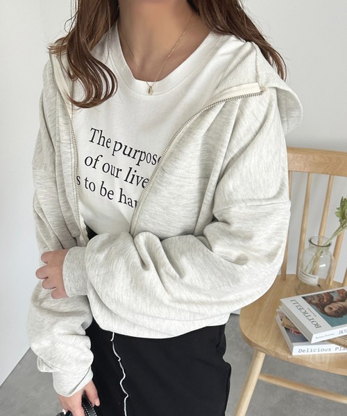 apres jour（アプレジュール）の「袖ボリュームジップパーカー【ZOZOTOWN限定アイテム】（パーカー・レディース・オフホワイト/ライトピンク/ナチュラル・フリー/X-LARGE）」の17枚目の写真