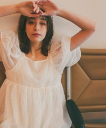 DONOBAN | シアーパフスリーブトップス(Tシャツ/カットソー)