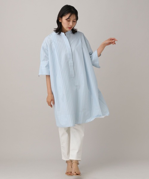 BARNYARDSTORM(バンヤードストーム)の「Aラインシャツワンピース(シャツワンピース・レディース・ブルー/ホワイト・0/1)」の9枚目の写真