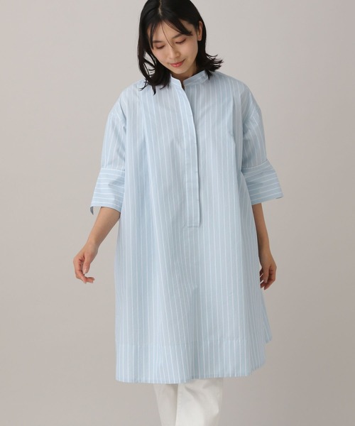 BARNYARDSTORM(バンヤードストーム)の「Aラインシャツワンピース(シャツワンピース・レディース・ブルー/ホワイト・0/1)」の20枚目の写真