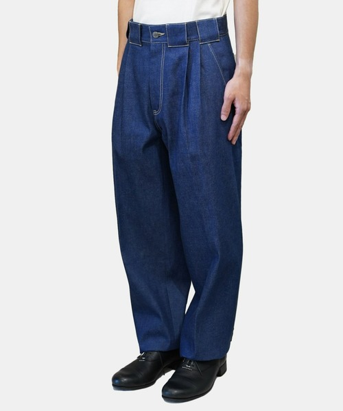 イートウツ E.TAUTZ ネイビー チノパン チノトラウザーズ PLEATED CHINO - WUNDER