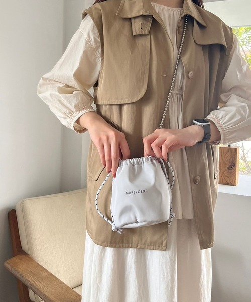 Me%（ミィパーセント）の「ナイロンキンチャクポーチ（ポーチ・レディース・グレー/ブラック/ブラウン・FREE）」の16枚目の写真