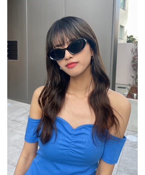 ENVYM（アンビー）の「オーバルサングラス（サングラス・レディース・アイボリー/ブラック・FREE）」の5枚目の写真