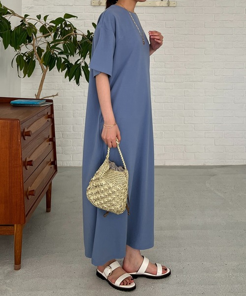 un dix cors（アンディコール）の「カットジョーゼット半袖ワンピース（ワンピース・レディース・キャメル/オレンジ/ブラック/サックスブルー・FREE/S）」の21枚目の写真