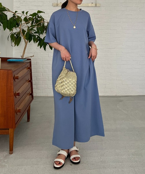 un dix cors（アンディコール）の「カットジョーゼット半袖ワンピース（ワンピース・レディース・キャメル/オレンジ/ブラック/サックスブルー・FREE/S）」の19枚目の写真