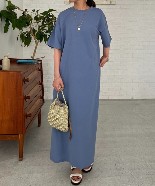 un dix cors（アンディコール）の「カットジョーゼット半袖ワンピース（ワンピース・レディース・キャメル/オレンジ/ブラック/サックスブルー・FREE/S）」の18枚目の写真