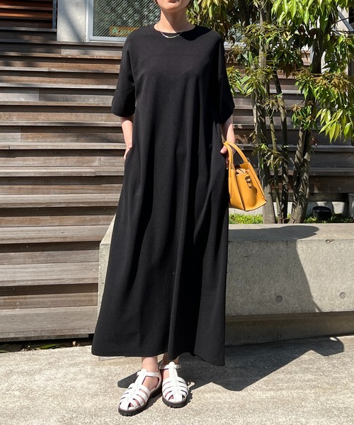 un dix cors（アンディコール）の「カットジョーゼット半袖ワンピース（ワンピース・レディース・キャメル/オレンジ/ブラック/サックスブルー・FREE/S）」の13枚目の写真