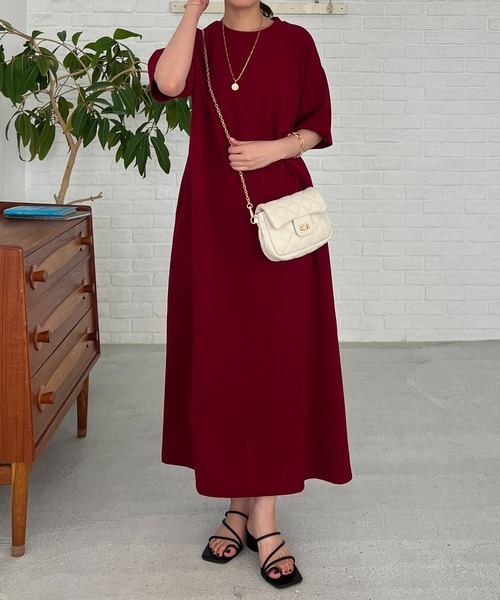 un dix cors（アンディコール）の「カットジョーゼット半袖ワンピース（ワンピース・レディース・キャメル/オレンジ/ブラック/サックスブルー・FREE/S）」の10枚目の写真