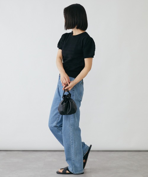 mebole（メボレ）の「パフスリーブニットトップス（ニット/セーター・レディース・ホワイト/パープル/ブラック・FREE）」の12枚目の写真