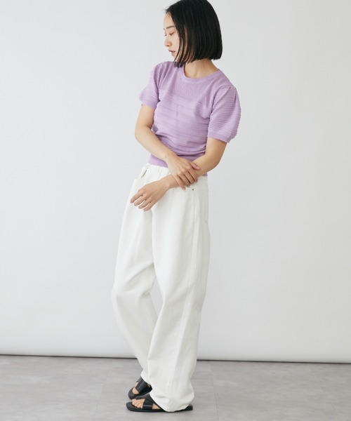 mebole（メボレ）の「パフスリーブニットトップス（ニット/セーター・レディース・ホワイト/パープル/ブラック・FREE）」の18枚目の写真