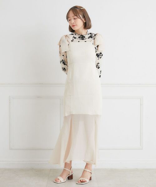 ems excite（エムズエキサイト）の「リボンキャミOP（ワンピース・レディース・ナチュラル/ブラック/ピンク・FREE）」の2枚目の写真