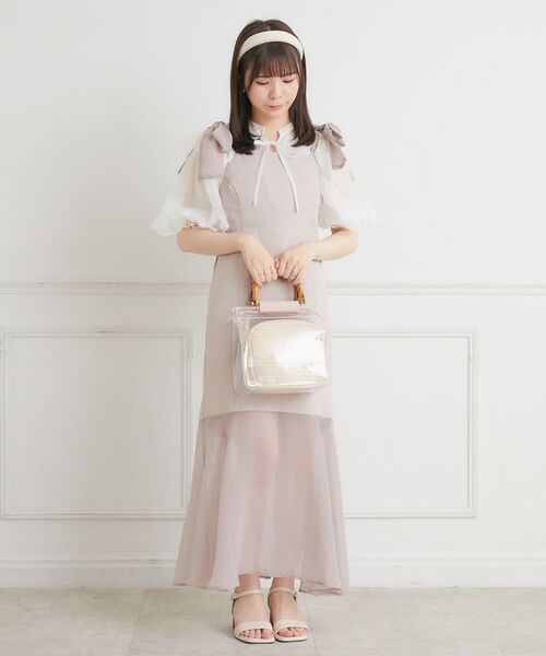 ems excite（エムズエキサイト）の「リボンキャミOP（ワンピース・レディース・ナチュラル/ブラック/ピンク・FREE）」の3枚目の写真