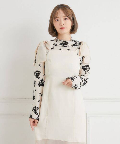 ems excite（エムズエキサイト）の「リボンキャミOP（ワンピース・レディース・ナチュラル/ブラック/ピンク・FREE）」の8枚目の写真