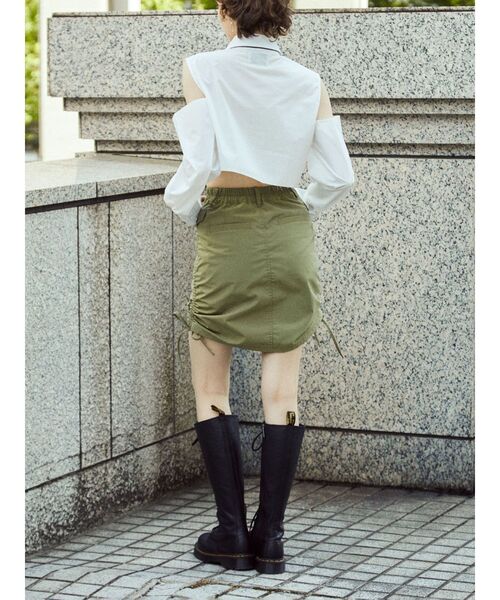 jouetie（ジュエティ）の「ニーレングスサイドギャザースカート（スカート・レディース・ブラック/カーキ/ボルドー・MEDIUM）」の15枚目の写真