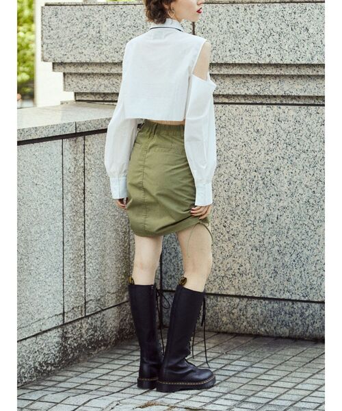 jouetie（ジュエティ）の「ニーレングスサイドギャザースカート（スカート・レディース・ブラック/カーキ/ボルドー・MEDIUM）」の16枚目の写真