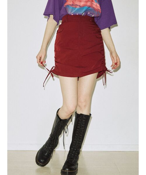 jouetie（ジュエティ）の「ニーレングスサイドギャザースカート（スカート・レディース・ブラック/カーキ/ボルドー・MEDIUM）」の17枚目の写真