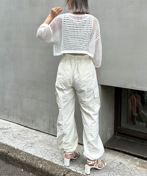 INGNI（イング）の「2WAYショート丈メッシュ柄ニットカーディガン（カーディガン/ボレロ・レディース・ブラック/オフホワイト/オレンジ/ロイヤルブルー・M）」の22枚目の写真