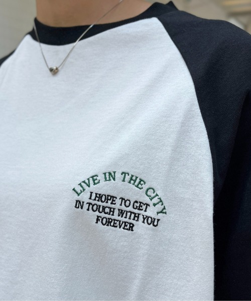 CPCM(シーピーシーエム)の「胸1ポイント刺繍ラグランT(Tシャツ/カットソー・メンズ・ブラック/レッド/グリーン・MEDIUM/LARGE)」の8枚目の写真