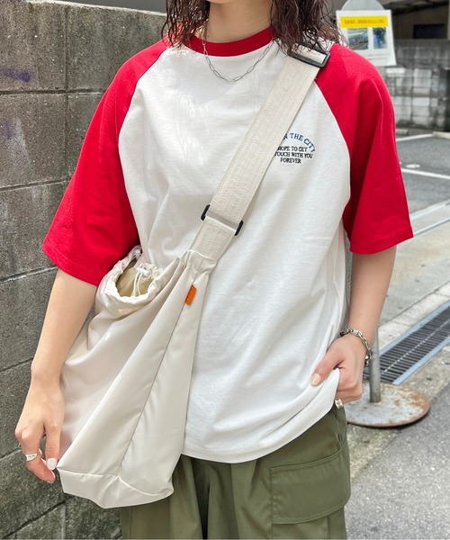 CPCM(シーピーシーエム)の「胸1ポイント刺繍ラグランT(Tシャツ/カットソー・メンズ・ブラック/レッド/グリーン・MEDIUM/LARGE)」の6枚目の写真