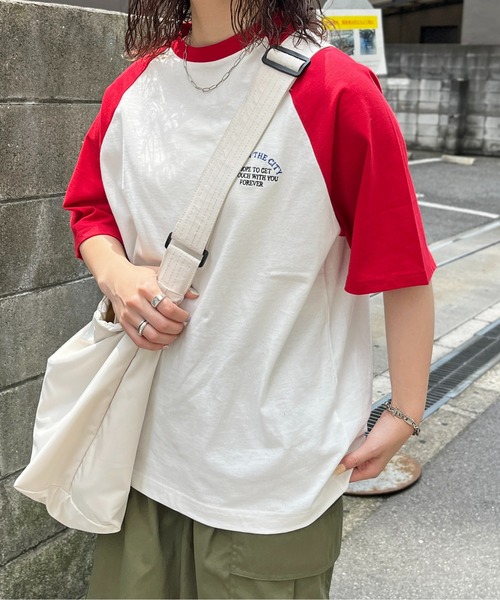 CPCM(シーピーシーエム)の「胸1ポイント刺繍ラグランT(Tシャツ/カットソー・メンズ・ブラック/レッド/グリーン・MEDIUM/LARGE)」の10枚目の写真
