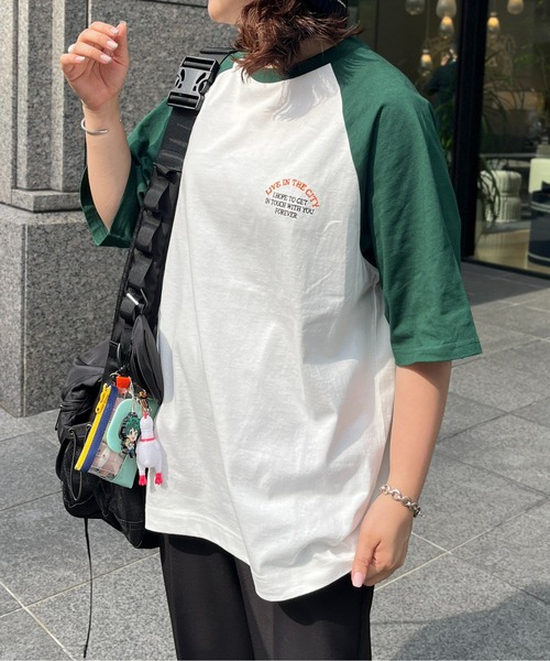 CPCM(シーピーシーエム)の「胸1ポイント刺繍ラグランT(Tシャツ/カットソー・メンズ・ブラック/レッド/グリーン・MEDIUM/LARGE)」の17枚目の写真