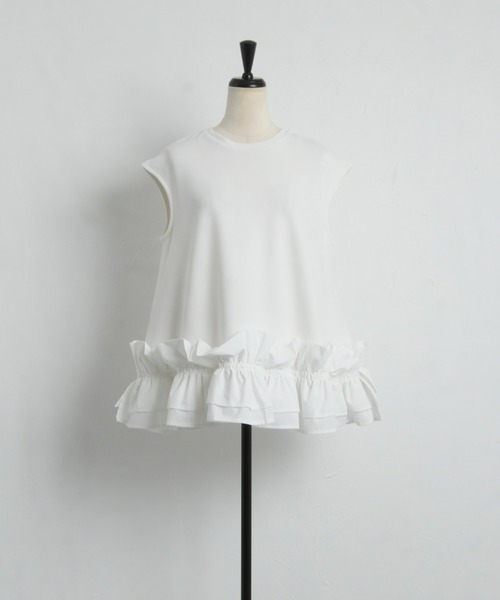 ブラウス シャツ 「ZOZO限定」ドットフリルヘムブラウス レディース tocco closet ブラウス シャツ 「ZOZO限定」シャーリングドット