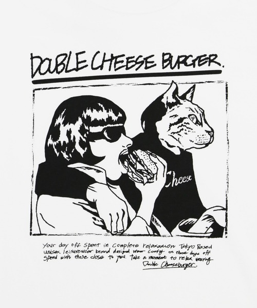 DOUBLE CHEESEBURGER(ダブルチーズバーガー)の「ダブルチーズバーガー Tシャツ ‐Have A Good Vibes‐ / DOUBLE CHEESEBURGER T-Shirt ‐Have A Good Vibes‐(Tシャツ/カットソー・メンズ・ホワイト/ブラック・1/2)」の8枚目の写真